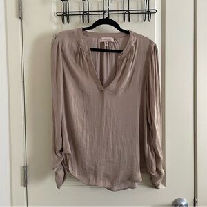 Philosophy champagne gold long sleeved blouse